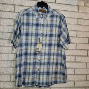 Clear water plaid shirt large